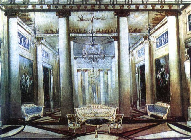 Сочинение по картине: Вильямс - "Эскиз декораций к опере П.И.Чайковского Евгений Онегин"